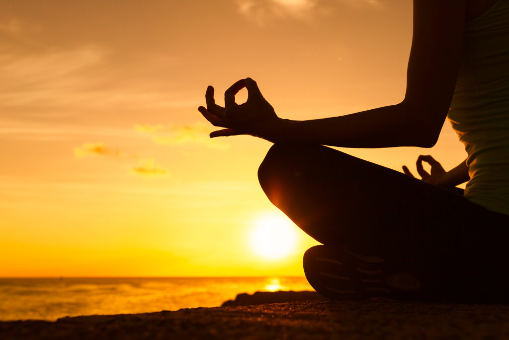 meditation at sunrise