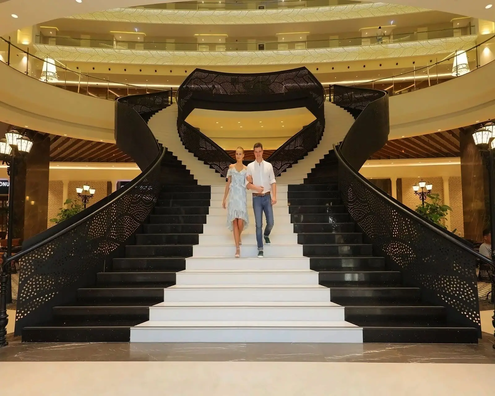 Elegant hotel arrival as a couple begins a seamless journey